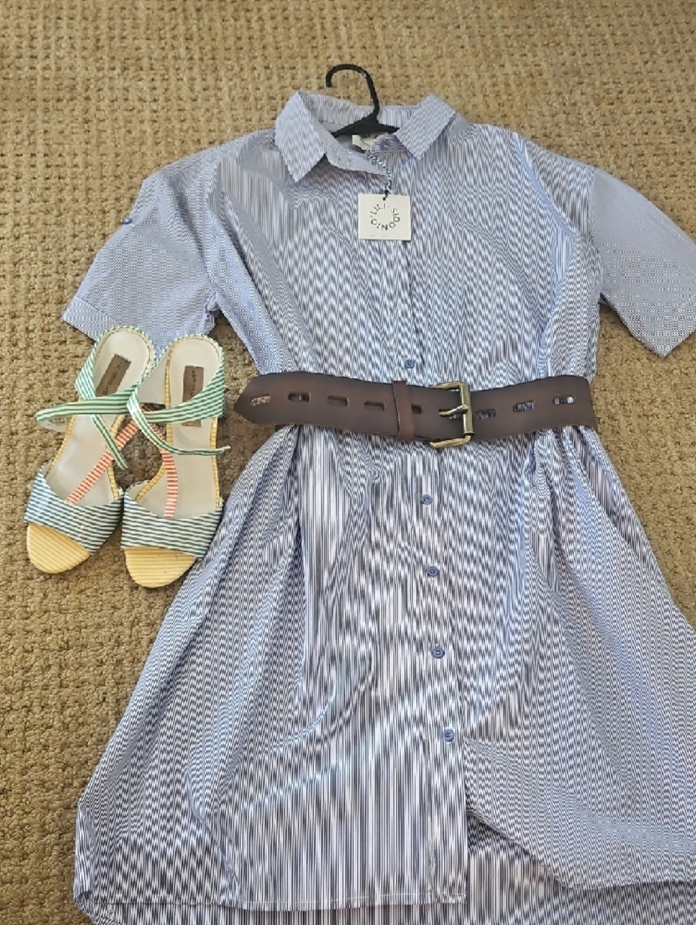 Lili Side Button Light Blue Shirt Dress - Picture 5 of 6